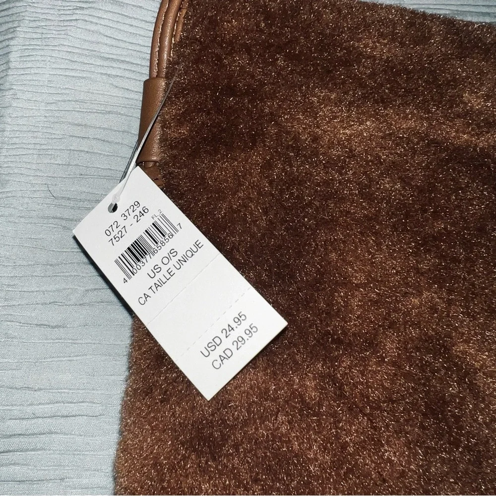 NWT Aerie Brown Faux Fur Crossbody Phone Pouch